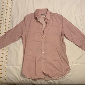 Michael Kora dress shirt neck size 15.5 color pink, white and purple